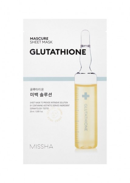 Eine aufhellende Tuchmaske der Marke MISSHA mit Glutathione